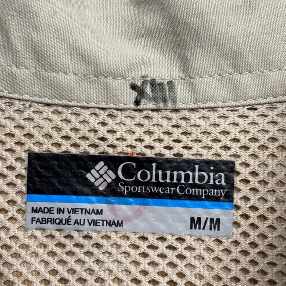 Columbia PHG Hunting Gear Casual Button Down Shirt M Tan Cream Check Plaid - Picture 3 of 7